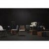 Mercana Inala White Fabric Seat Black Metal Frame Dining Chair