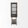 Mercana Arelius 36L x 18W x 63H Medium Brown Wood W/ Black Metal Base Display Cabinet Side - Mercana Arelius 36L x 18W x 63H Medium Brown Wood W/ Black Metal Base Display Cabinet Side