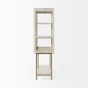 Mercana Arelius 36L x 18W x 63H Medium Brown Wood W/ Black Metal Base Display Cabinet  White