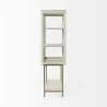Mercana Arelius 36L x 18W x 63H Medium Brown Wood W/ Black Metal Base Display Cabinet  White - Mercana Arelius 36L x 18W x 63H Medium Brown Wood W/ Black Metal Base Display Cabinet  White