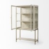 Mercana Arelius 36L x 18W x 63H Medium Brown Wood W/ Black Metal Base Display Cabinet 2 White