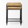 Mercana Karissa (Set of 2) 19.3L x 13W x 24.8H Light Brown Wood Top With Black Metal Base Nesting Accent Tables