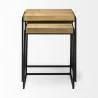 Mercana Karissa (Set of 2) 19.3L x 13W x 24.8H Light Brown Wood Top With Black Metal Base Nesting Accent Tables - Mercana Karissa (Set of 2) 19.3L x 13W x 24.8H Light Brown Wood Top With Black Metal Base Nesting Accent Tables