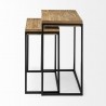 Mercana Karissa (Set of 2) 19.3L x 13W x 24.8H Light Brown Wood Top With Black Metal Base Nesting Accent Tables 4