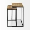 Mercana Karissa (Set of 2) 19.3L x 13W x 24.8H Light Brown Wood Top With Black Metal Base Nesting Accent Tables 4 - Mercana Karissa (Set of 2) 19.3L x 13W x 24.8H Light Brown Wood Top With Black Metal Base Nesting Accent Tables 4