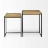 Mercana Karissa (Set of 2) 19.3L x 13W x 24.8H Light Brown Wood Top With Black Metal Base Nesting Accent Tables 2 - Mercana Karissa (Set of 2) 19.3L x 13W x 24.8H Light Brown Wood Top With Black Metal Base Nesting Accent Tables 2