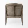 Mercana Landon 25.6L x 29.1W x 30.5H Light Brown Wood With Cream Fabric Seat and Cane Back Accent Chair 2