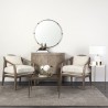 Mercana Landon 25.6L x 29.1W x 30.5H Light Brown Wood With Cream Fabric Seat and Cane Back Accent Chair