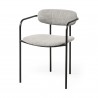 Mercana Parker Gray Fabric Seat Black Metal Dining Chair
