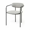 Mercana Parker Gray Fabric Seat Black Metal Dining Chair - Mercana Parker Gray Fabric Seat Black Metal Dining Chair