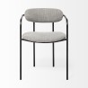 Mercana Parker Gray Fabric Seat Black Metal Dining Chair Front