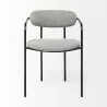 Mercana Parker Gray Fabric Seat Black Metal Dining Chair Front - Mercana Parker Gray Fabric Seat Black Metal Dining Chair Front