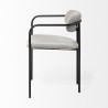 Mercana Parker Gray Fabric Seat Black Metal Dining Chair Side