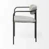 Mercana Parker Gray Fabric Seat Black Metal Dining Chair Side - Mercana Parker Gray Fabric Seat Black Metal Dining Chair Side