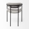 Mercana Parker Gray Fabric Seat Black Metal Dining Chair 2