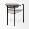 Mercana Parker Gray Fabric Seat Black Metal Dining Chair Back