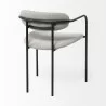 Mercana Parker Gray Fabric Seat Black Metal Dining Chair Back - Mercana Parker Gray Fabric Seat Black Metal Dining Chair Back