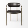 Mercana Parker Brown Faux Leather Seat Gold Metal Dining Chair Front