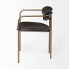 Mercana Parker Brown Faux Leather Seat Gold Metal Dining Chair Side
