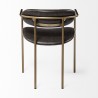 Mercana Parker Brown Faux Leather Seat Gold Metal Dining Chair Back