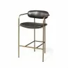 Mercana Parker Brown Faux Leather Seat Gold Metal Counter Stool - Mercana Parker Brown Faux Leather Seat Gold Metal Counter Stool