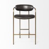 Mercana Parker Brown Faux Leather Seat Gold Metal Counter Stool Front