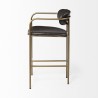 Mercana Parker Brown Faux Leather Seat Gold Metal Counter Stool Side