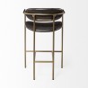 Mercana Parker Brown Faux Leather Seat Gold Metal Counter Stool Back 2