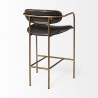 Mercana Parker Brown Faux Leather Seat Gold Metal Counter Stool Back