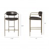 Mercana Parker Brown Faux Leather Seat Gold Metal Counter Stool
