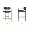Mercana Parker Brown Faux Leather Seat Gold Metal Counter Stool - Mercana Parker Brown Faux Leather Seat Gold Metal Counter Stool
