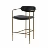 Mercana Parker Black Leather Seat Gold Metal Counter Stool - Mercana Parker Black Leather Seat Gold Metal Counter Stool