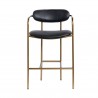 Mercana Parker Black Leather Seat Gold Metal Counter Stool Front