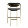 Mercana Parker Black Leather Seat Gold Metal Counter Stool Back - Mercana Parker Black Leather Seat Gold Metal Counter Stool Back