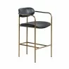 Mercana Parker Black Leather Seat Gold Metal Counter Stool Other Side - Mercana Parker Black Leather Seat Gold Metal Counter Stool Other Side