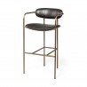 Mercana Parker Brown Faux Leather Seat Gold Metal Bar Stool 3