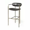 Mercana Parker Brown Faux Leather Seat Gold Metal Bar Stool 3 - Mercana Parker Brown Faux Leather Seat Gold Metal Bar Stool 3