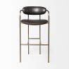 Mercana Parker Brown Faux Leather Seat Gold Metal Bar Stool Front