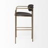 Mercana Parker Brown Faux Leather Seat Gold Metal Bar Stool Side
