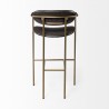 Mercana Parker Brown Faux Leather Seat Gold Metal Bar Stool Back 2