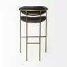 Mercana Parker Brown Faux Leather Seat Gold Metal Bar Stool Back 2 - Mercana Parker Brown Faux Leather Seat Gold Metal Bar Stool Back 2