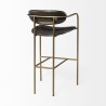Mercana Parker Brown Faux Leather Seat Gold Metal Bar Stool Back