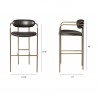 Mercana Parker Brown Faux Leather Seat Gold Metal Bar Stool