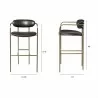 Mercana Parker Brown Faux Leather Seat Gold Metal Bar Stool - Mercana Parker Brown Faux Leather Seat Gold Metal Bar Stool