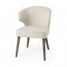 Niles 22.5L x 24.0W x 32.0H Cream Fabric Seat W/ Medium Brown Wooden Legs Wingback Dining Chair