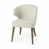 Niles 22.5L x 24.0W x 32.0H Cream Fabric Seat W/ Medium Brown Wooden Legs Wingback Dining Chair - Niles 22.5L x 24.0W x 32.0H Cream Fabric Seat W/ Medium Brown Wooden Legs Wingback Dining Chair