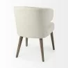Niles 22.5L x 24.0W x 32.0H Cream Fabric Seat W/ Medium Brown Wooden Legs Wingback Dining Chair - Niles 22.5L x 24.0W x 32.0H Cream Fabric Seat W/ Medium Brown Wooden Legs Wingback Dining Chair