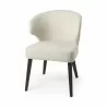 Niles 22.5L x 24.0W x 32.0H Cream Fabric Seat W/ Dark Brown Wooden Legs Wingback Dining Chair - Niles 22.5L x 24.0W x 32.0H Cream Fabric Seat W/ Dark Brown Wooden Legs Wingback Dining Chair