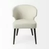 Niles 22.5L x 24.0W x 32.0H Cream Fabric Seat W/ Dark Brown Wooden Legs Wingback Dining Chair Front - Niles 22.5L x 24.0W x 32.0H Cream Fabric Seat W/ Dark Brown Wooden Legs Wingback Dining Chair Front