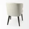 Niles 22.5L x 24.0W x 32.0H Cream Fabric Seat W/ Dark Brown Wooden Legs Wingback Dining Chair 1 - Niles 22.5L x 24.0W x 32.0H Cream Fabric Seat W/ Dark Brown Wooden Legs Wingback Dining Chair 1